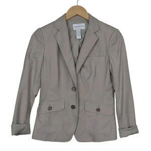 Banana Republic Factory Stretch Cotton Blazer Khaki Size 2